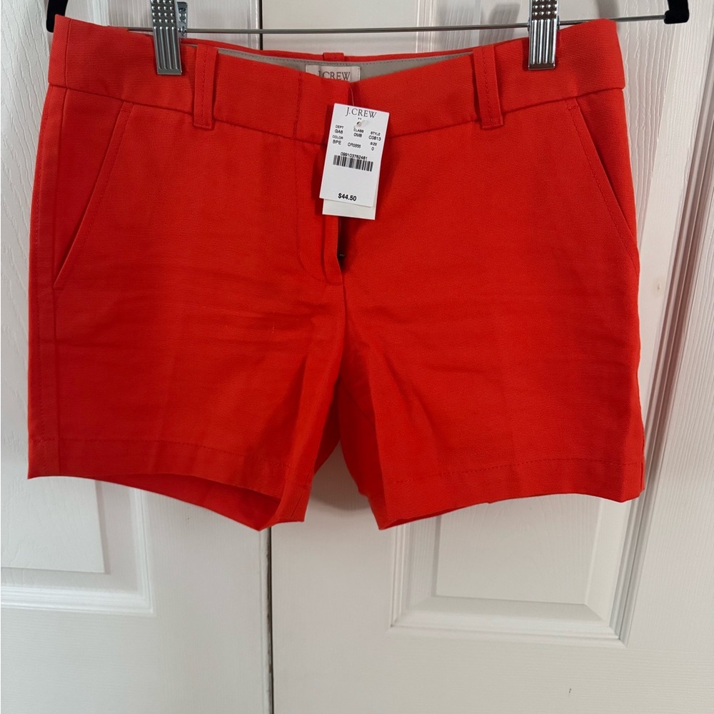 J. Crew Red Bermuda Shorts Classic Cotton Blend